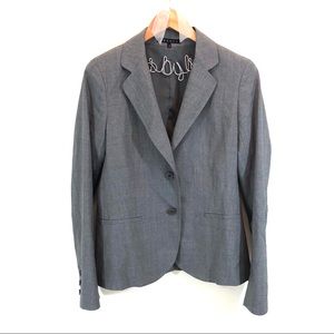 Theory Gray Two Button Wool Blazer 8